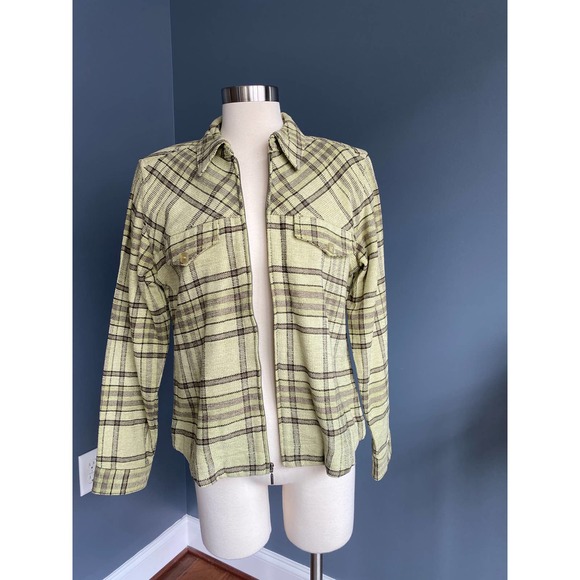 green/black plaid shacket/jacket, size M - Picture 3 of 9